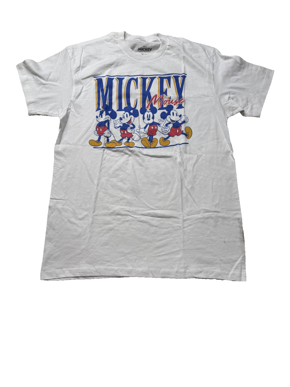 Disney Mickey Mouse Shirt Mens Medium White Cartoon Graphic Tee Mad Engine